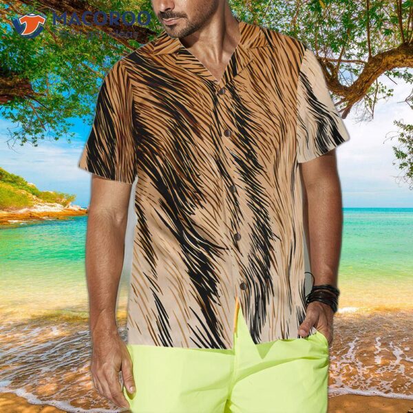 Tiger-striped Pattern Hawaiian Shirt