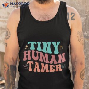 tiny human tamer groovy teacher life happy back to school shirt tank top