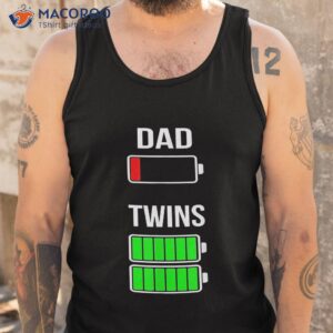 tired dad low battery twins full charge funny gift t shirt tank top