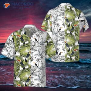 toucan and palm branches hawaiian shirt tropical shirt for adults cool print 0