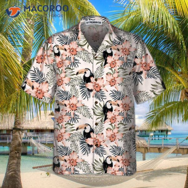 Toucan And Pink Orchid Flowers Hawaiian Shirt, Floral Shirt For