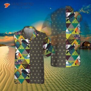 toucan asanoha isometric pattern hawaiian shirt unique shirt for amp 4