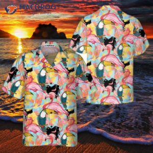 toucans and flamingos exotic floral hawaiian shirt tropical toucan shirt for adults cool print 4