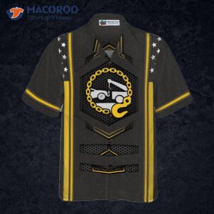 tow truck yellow flag hawaiian shirt 3