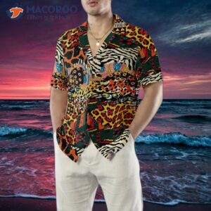 traditional african mixed animal skin hawaiian shirt 4