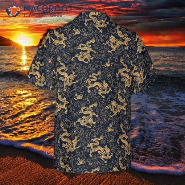 Traditional Chinese-style Hawaiian Shirt With A Dragon Design