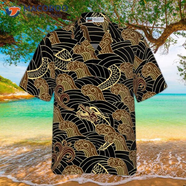 Traditional Dragon-patterned Hawaiian Shirt