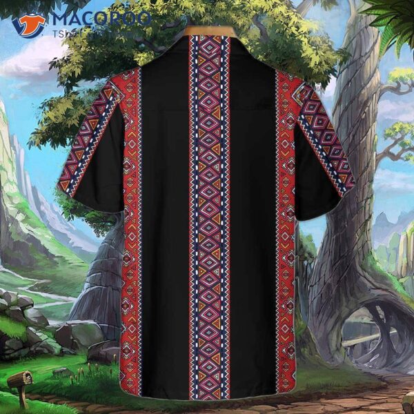 Traditional Tribal Pattern Native American Hawaiian Shirt, Ethnic Indigenous Shirt