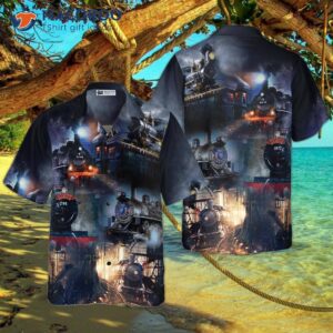 train locomotive hawaiian shirt 0