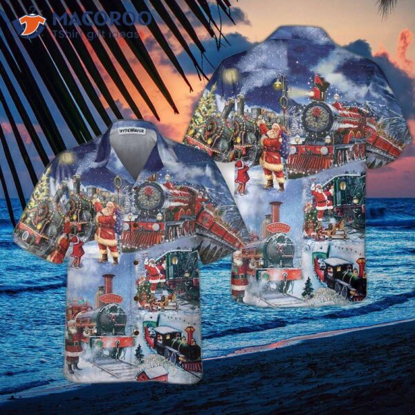 Train To Christmas Hawaiian Shirt, Funny Gift For