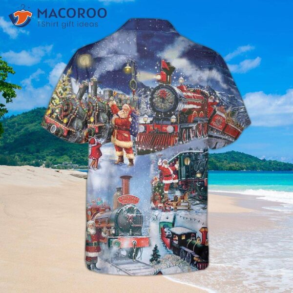 Train To Christmas Hawaiian Shirt, Funny Gift For