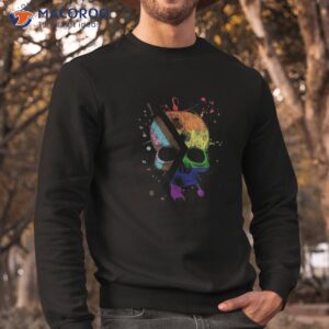 trans lgbt inclusive rainbow flag splatter skull halloween shirt sweatshirt