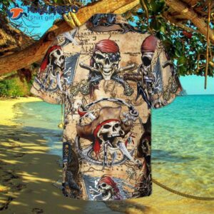 treasure world map for pirate hawaiian shirt 1