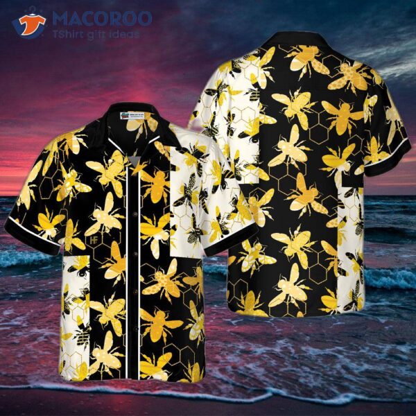 Trendy Geometric Bee Hawaiian Shirt