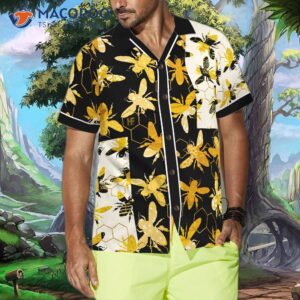 trendy geometric bee hawaiian shirt 2