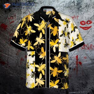 trendy geometric bee hawaiian shirt 3