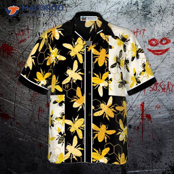 Trendy Geometric Bee Hawaiian Shirt