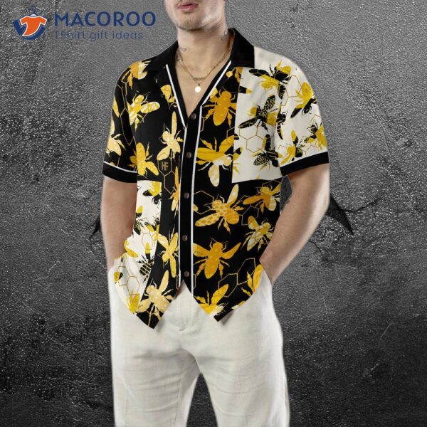 Trendy Geometric Bee Hawaiian Shirt