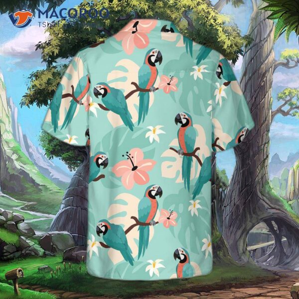 Trendy Parrots And Tropical Leaves Hawaiian Shirt