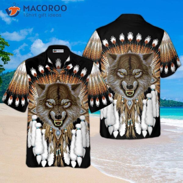 Tribal Angry Wolf Shirt For Hawaiian