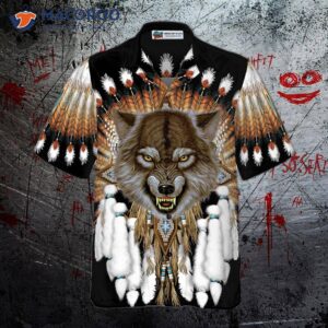 tribal angry wolf shirt for hawaiian 2