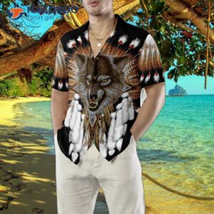 tribal angry wolf shirt for hawaiian 4