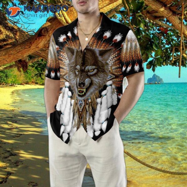 Tribal Angry Wolf Shirt For Hawaiian