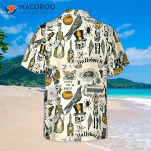 trick or treat halloween pattern hawaiian shirt 1