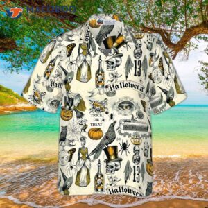 trick or treat halloween pattern hawaiian shirt 2