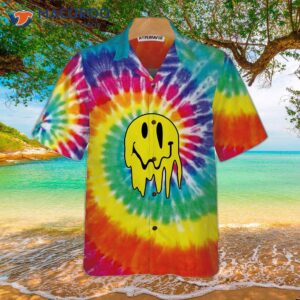 trippy hippie rainbow tie dye hawaiian shirt unique shirt for and 2