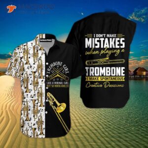 trombone girl music instrument hawaiian t shirt 1