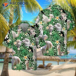 tropical alpaca pattern hawaiian shirt funny print shirt for and 0