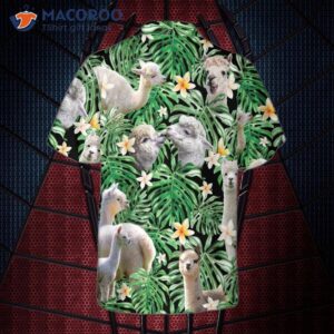 tropical alpaca pattern hawaiian shirt funny print shirt for and 1