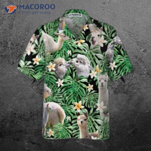 tropical alpaca pattern hawaiian shirt funny print shirt for and 2