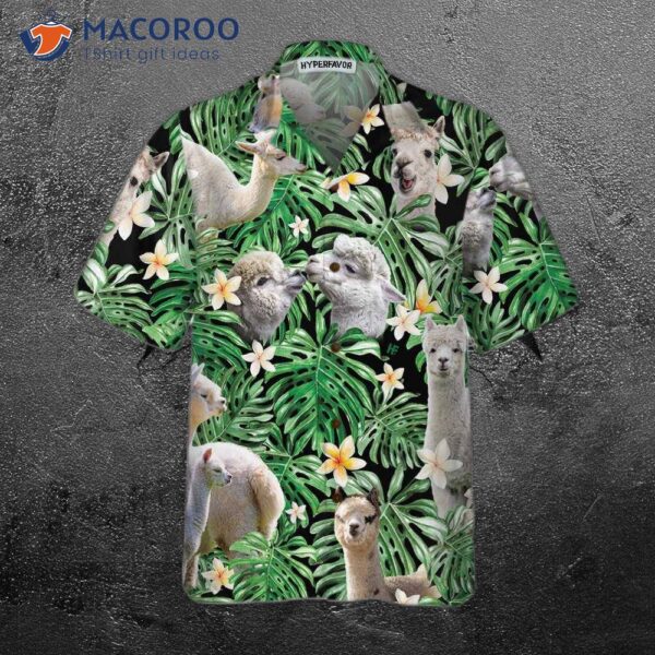 Tropical Alpaca Pattern Hawaiian Shirt, Funny Print Shirt For And