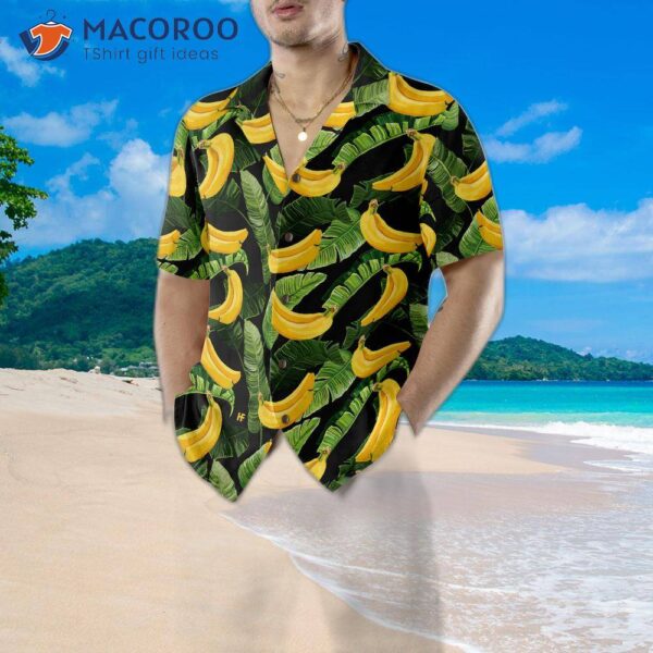 Tropical Banana Leaves And A Hawaiian Shirt With Pattern.