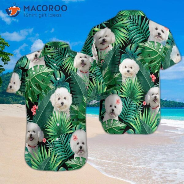 Tropical Bichon Frise Hawaiian Shirt