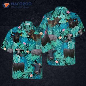 tropical black cow lover hawaiian shirt 0