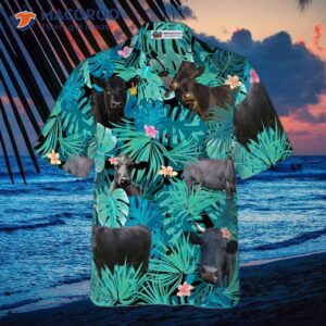 tropical black cow lover hawaiian shirt 2