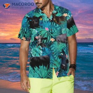 tropical black cow lover hawaiian shirt 3