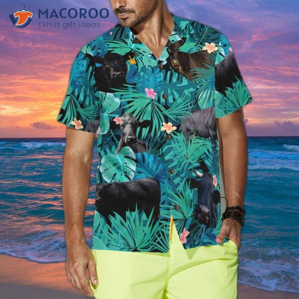 Tropical Black Cow Lover Hawaiian Shirt