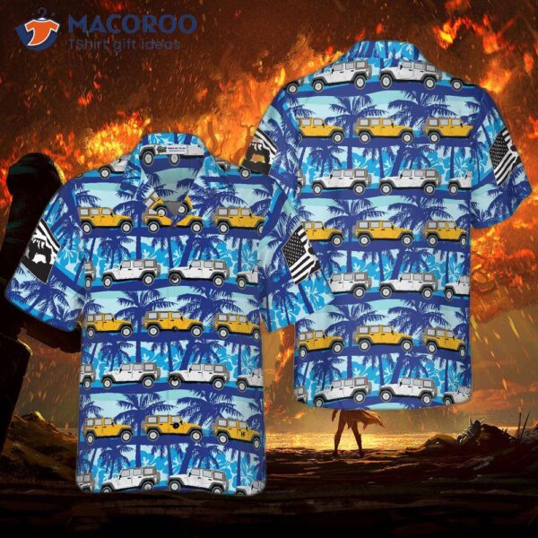 Tropical Blue Jeep Hawaiian Shirt