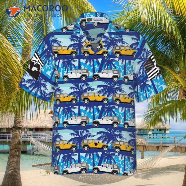 Tropical Blue Jeep Hawaiian Shirt