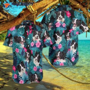 tropical border collie hawaiian shirt 0