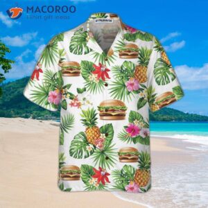 tropical burger aloha hawaiian shirt funny hamburger shirt for amp 2