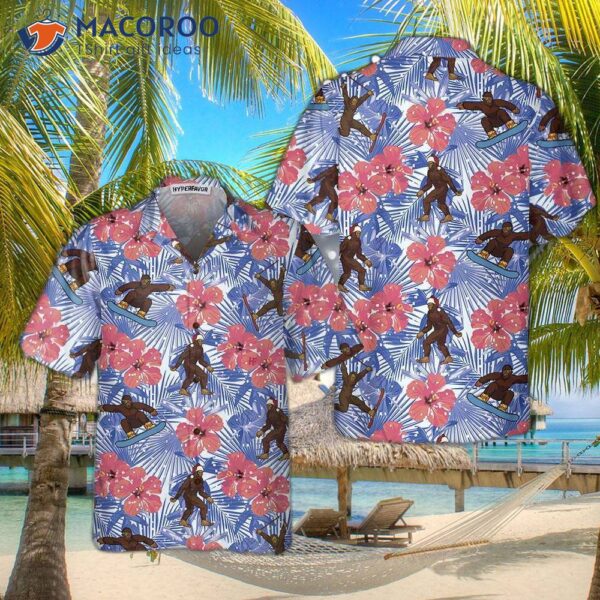 Tropical Christmas Bigfoot Hawaiian Shirt, Funny Gift For