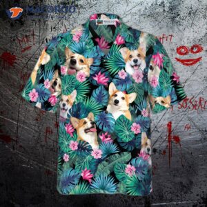 tropical corgi dog shirt for s hawaiian 2