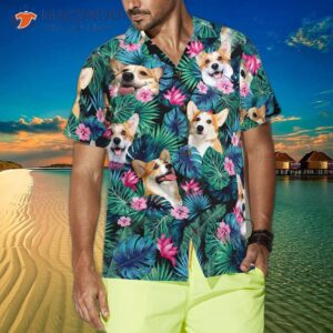 tropical corgi dog shirt for s hawaiian 3