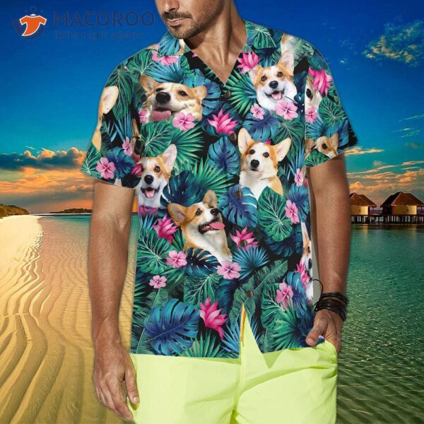 Tropical Corgi Dog Shirt For ‘s Hawaiian