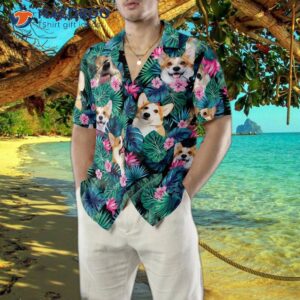 tropical corgi dog shirt for s hawaiian 4